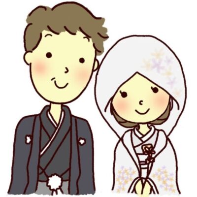 マリアージュここからイメージイラスト　新郎新婦　和装